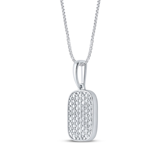Men's KAY Lab-Grown Diamonds Dog Tag Necklace 1/2 ct tw Sterling Silver 22"