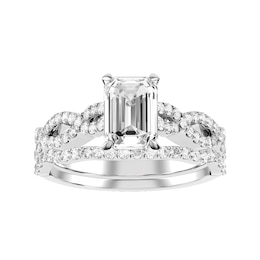 Emerald Cut Diamond Bridal Ring and Matching Band