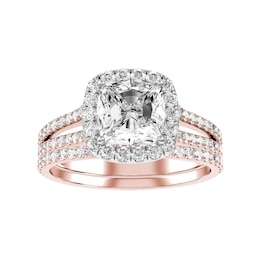 Cushion Diamond Bridal Ring and Matching Band