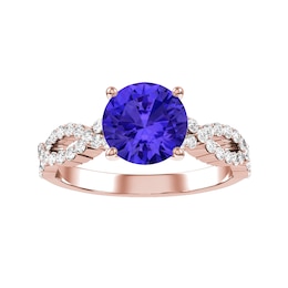 Round Tanzanite Bridal Ring