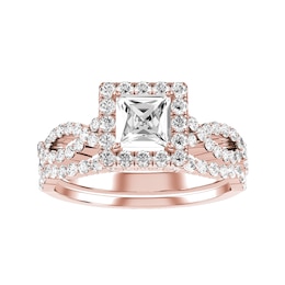 Princess Cut Diamond Bridal Ring and Matching Band