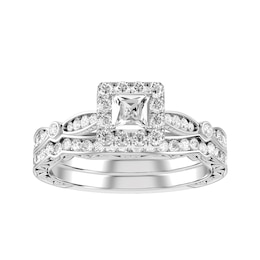 Princess Cut Diamond Bridal Ring and Matching Band