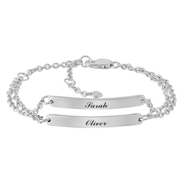 Couple's Bar Bracelet Sterling Silver