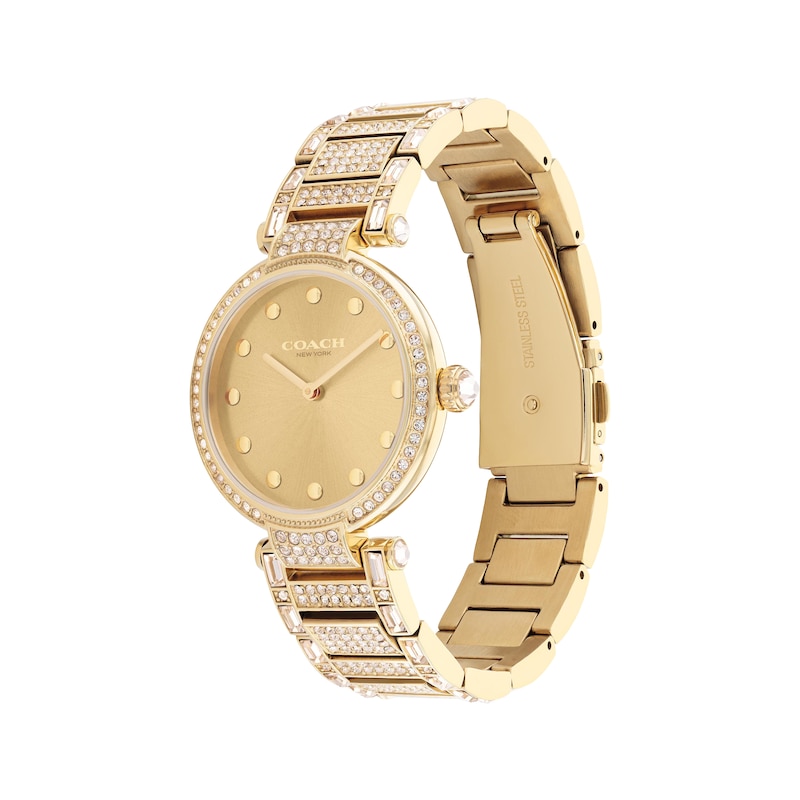 COACH Cary Crystal Band Gold-Tone Women’s Watch 14503993 | Kay