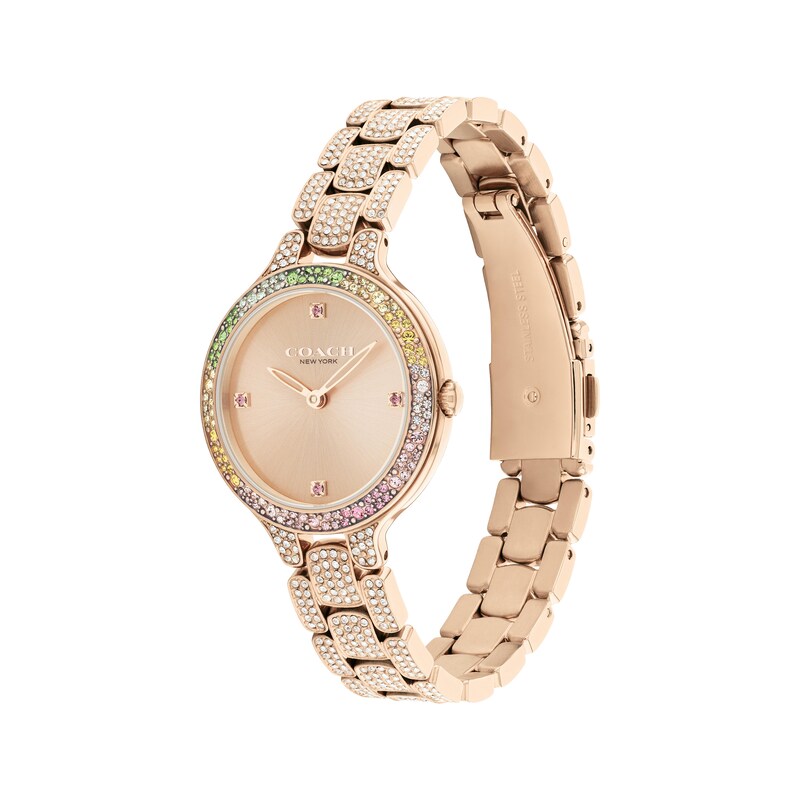 Coach Women's Preston Rainbow Crystal Bracelet Watch