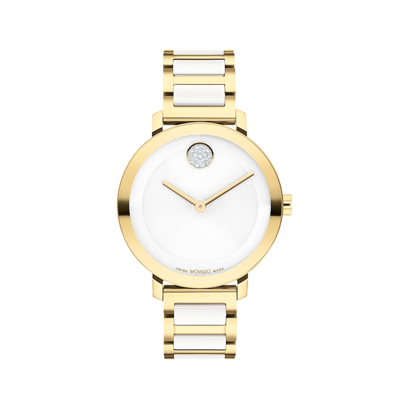 Movado BOLD Evolution 2.0 White Ceramic Inserts Women's Watch 3601238