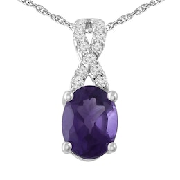 Oval Birthstone Fashion Stud Necklace (1 Stone)