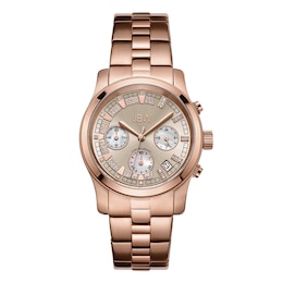 JBW Muse 1/10 ct tw Diamond 18K Rose Gold-Plated Stainless Steel Watch JB-6217-L