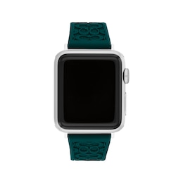 COACH Emerald Green Silicone Women's Apple Watch Strap 14700256