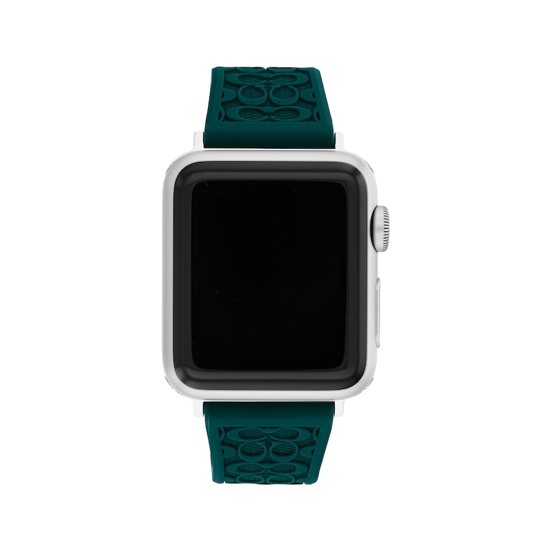 Main Image 1 of COACH Emerald Green Silicone Women's Apple Watch Strap 14700256