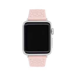 COACH Light Pink Silicone Women's Apple Watch Strap 14700260