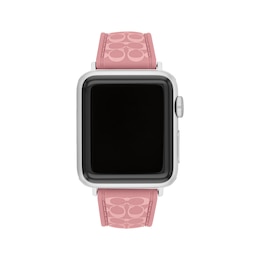 COACH Dark Pink Silicone Women's Apple Watch Strap 14700266