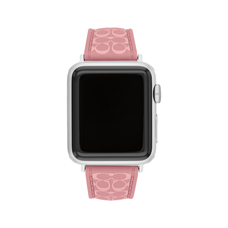 Main Image 1 of COACH Dark Pink Silicone Women's Apple Watch Strap 14700266