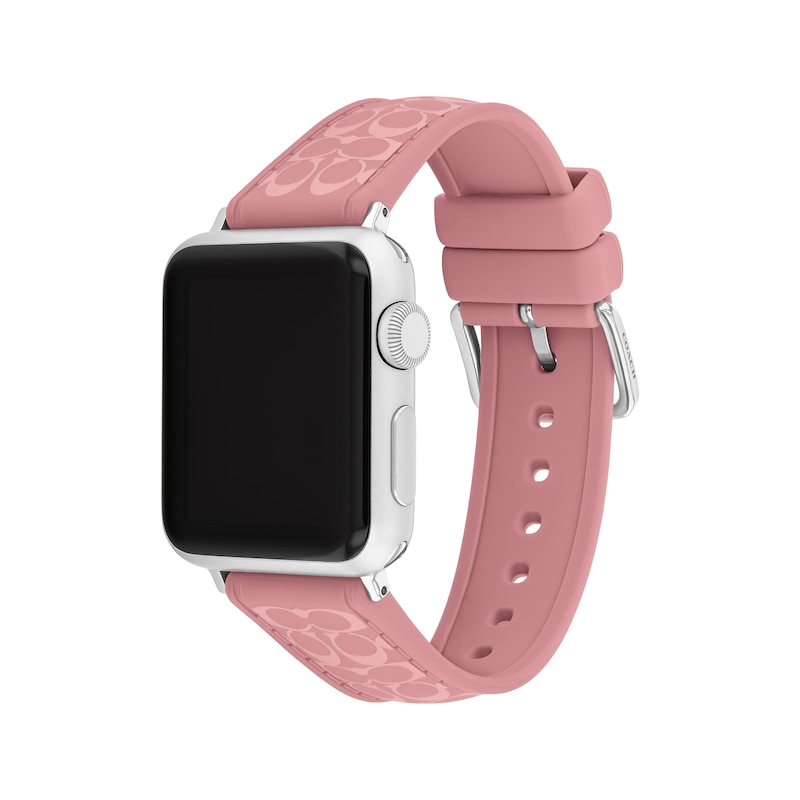 Main Image 2 of COACH Dark Pink Silicone Women's Apple Watch Strap 14700266