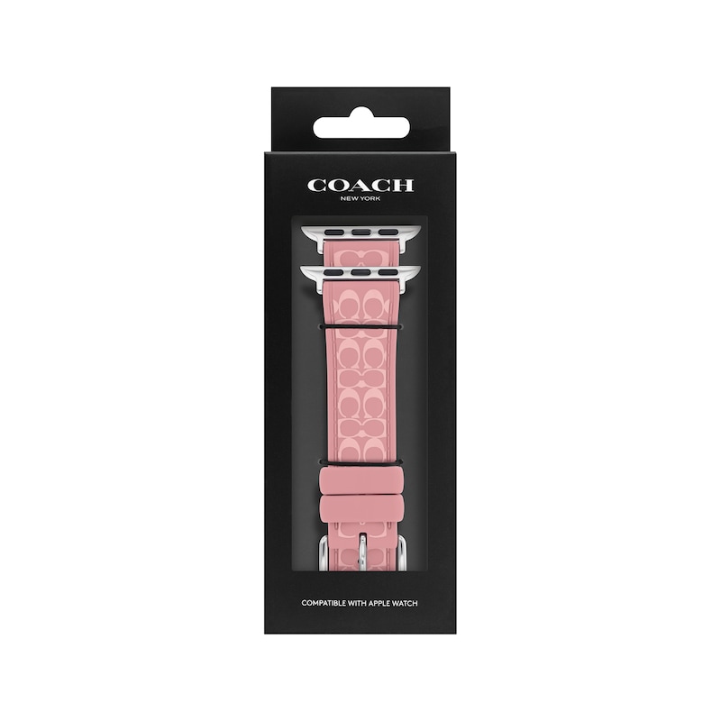 Main Image 4 of COACH Dark Pink Silicone Women's Apple Watch Strap 14700266