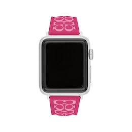 COACH Two-Tone Pink Silicone Women's Apple Watch Strap 14700287