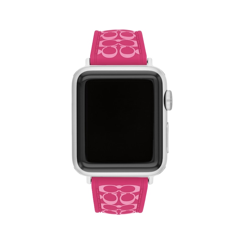 Main Image 1 of COACH Two-Tone Pink Silicone Women's Apple Watch Strap 14700287