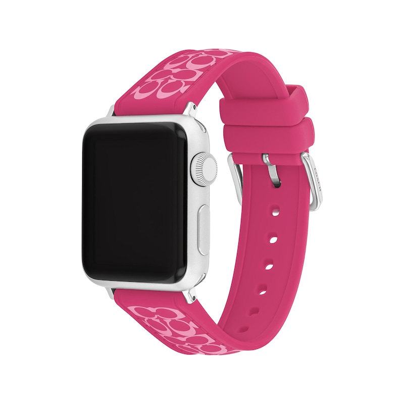 Main Image 2 of COACH Two-Tone Pink Silicone Women's Apple Watch Strap 14700287