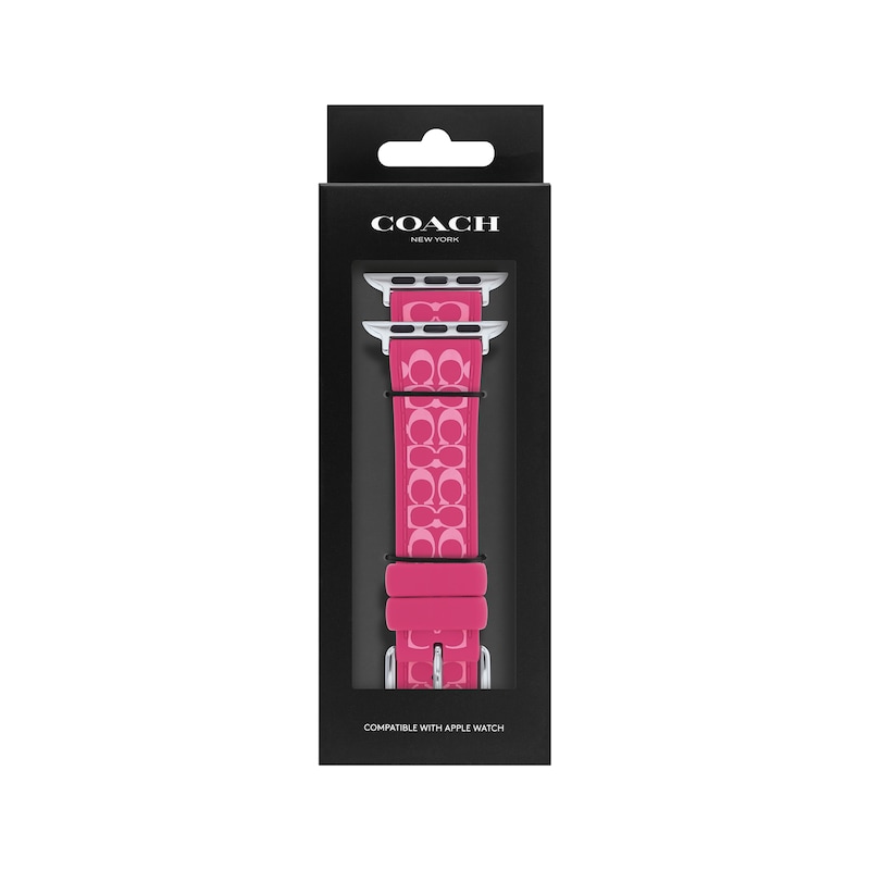 Main Image 4 of COACH Two-Tone Pink Silicone Women's Apple Watch Strap 14700287