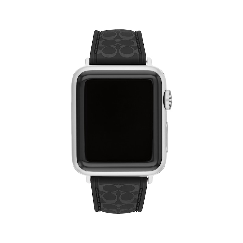 Main Image 1 of COACH Black Silicone Women's Apple Watch Strap 14700269