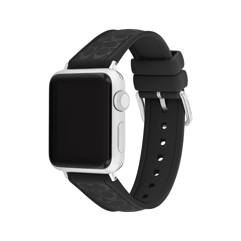 Main Image 2 of COACH Black Silicone Women's Apple Watch Strap 14700269