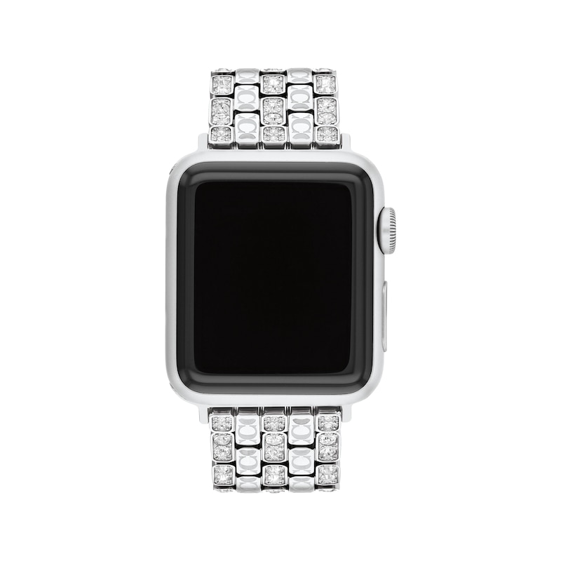 Main Image 1 of COACH Pavé Crystal Stainless Steel Women's Apple Watch Strap 14700261