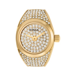 Fossil Crystal Women's Watch Ring Gold-Tone Stainless Steel ES5392