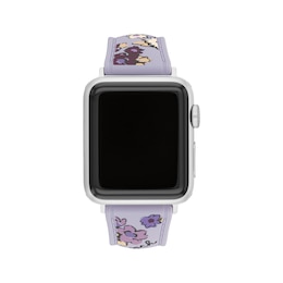 COACH Purple Floral Silicone Apple Watch Strap 14700293