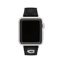 COACH Signature Black Canvas Apple Watch Strap 14700288