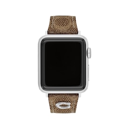 COACH Signature Tan Canvas Apple Watch Strap 14700289