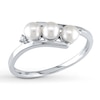 Thumbnail Image 1 of Cultured Pearl Ring With Diamonds 10K White Gold