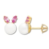 Thumbnail Image 0 of Young Teen Bunny Earrings Cultured Pearls/Lab-Created Sapphires