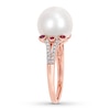 Thumbnail Image 3 of Cultured Pearl Ring 1/8 ct tw Diamonds 10K Rose Gold