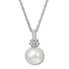 Thumbnail Image 0 of Freshwater Cultured Pearl Necklace White Topaz Sterling Silver