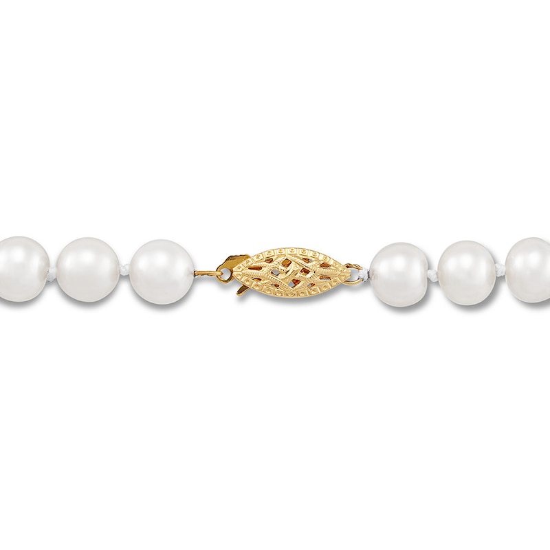 Cultured Pearl Necklace 10K Yellow Gold