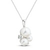 Thumbnail Image 2 of Freshwater Cultured Pearl & White Lab-Created Sapphire Necklace Sterling Silver 18&quot;