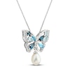 Thumbnail Image 2 of Freshwater Pearl & Topaz Butterfly Necklace Sterling Silver 18&quot;