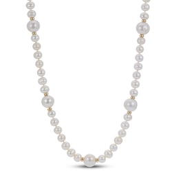 Cultured Pearl Necklace 14K Yellow Gold 18&quot;