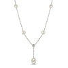 Thumbnail Image 0 of Cultured Pearl & White Topaz Y Necklace Sterling Silver 19.5"