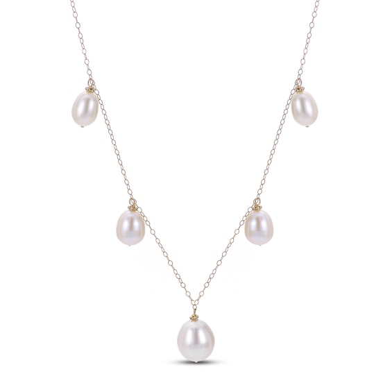 Cultured Pearl Drop Necklace 10k Yellow Gold 17 5 Kay