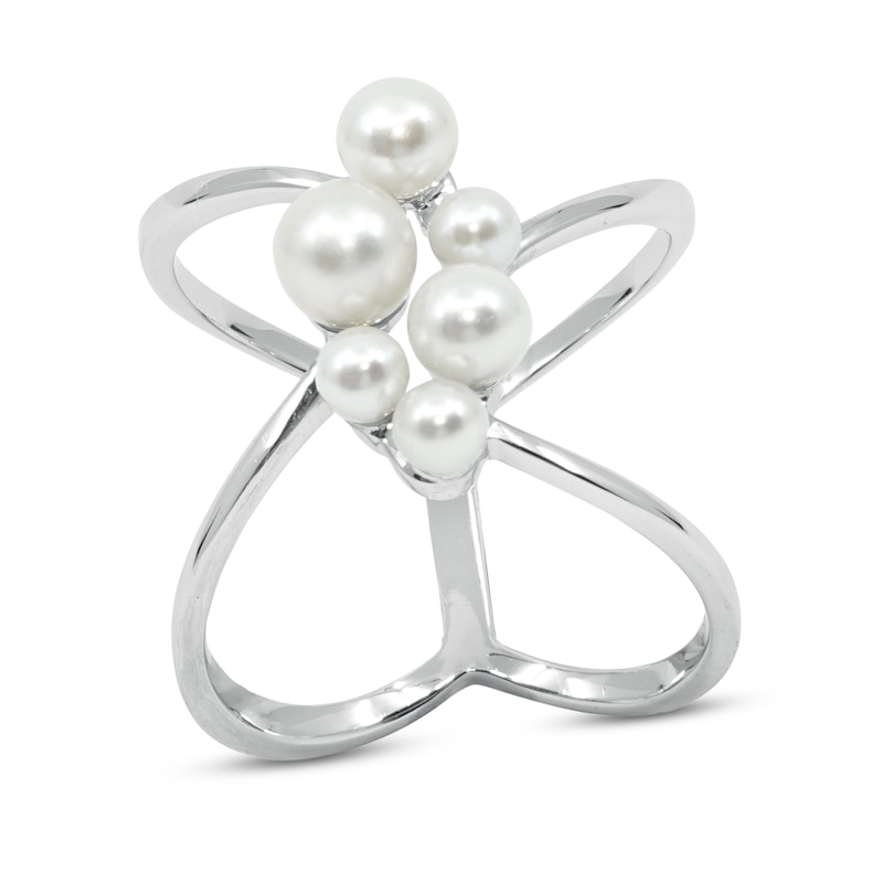 Main Image 1 of Cultured Pearl Cluster Ring Sterling Silver