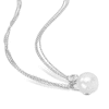 Thumbnail Image 2 of Cultured Pearl & White Topaz Necklace Sterling Silver 17&quot;