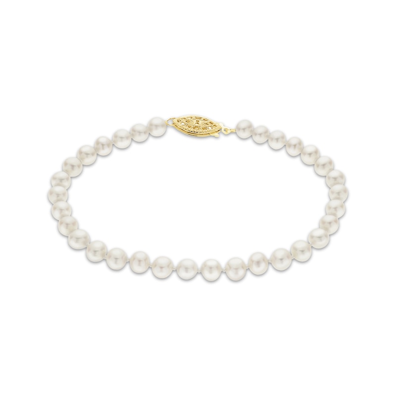 Cultured Pearl Bracelet 14K Yellow Gold 7.5"