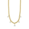 Thumbnail Image 1 of Cultured Pearl Station Necklace 10K Yellow Gold 18&quot;