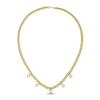 Thumbnail Image 2 of Cultured Pearl Station Necklace 10K Yellow Gold 18&quot;