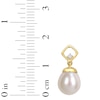 Thumbnail Image 2 of Cultured Pearl & Diamond Dangle Earrings 10K Yellow Gold