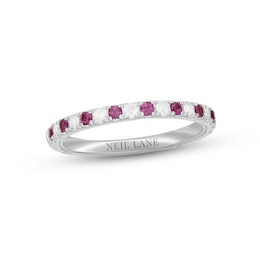 Neil Lane Rhodolite Garnet & Diamond Anniversary Ring 1/5 ct tw 14K White Gold