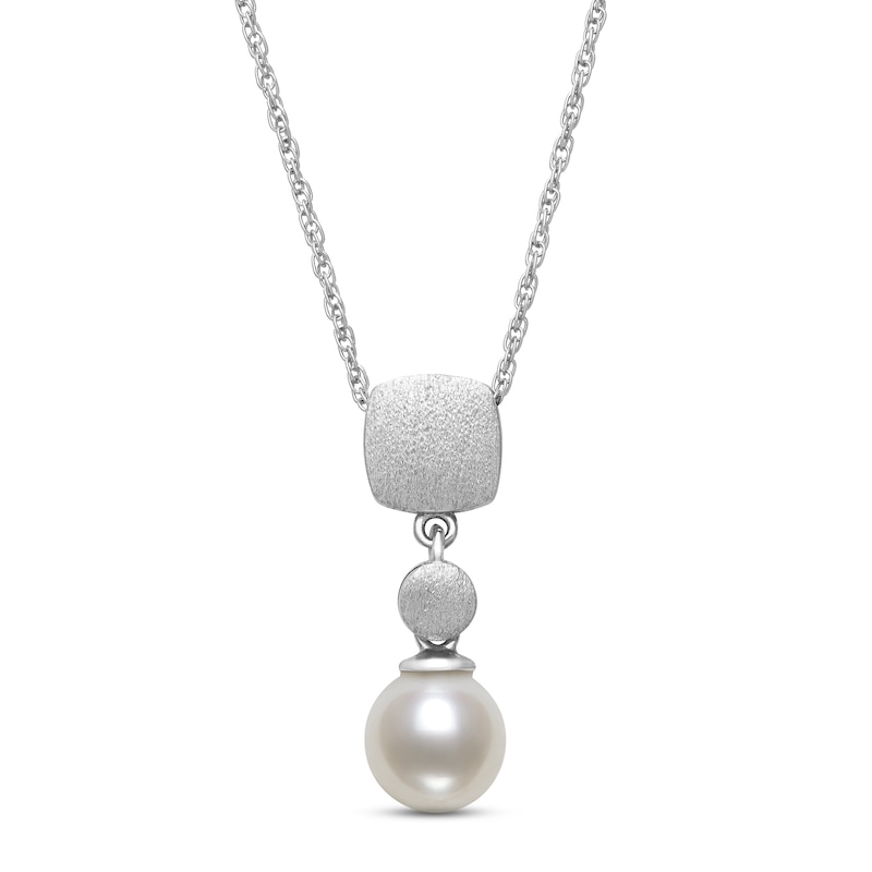 Cultured Pearl Necklace Sterling Silver 18"