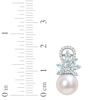 Thumbnail Image 2 of Freshwater Cultured Pearl, Aquamarine & Diamond Earrings 1/10 ct tw Sterling Silver