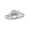 Thumbnail Image 0 of Cultured Pearl & White Lab-Created Sapphire Ring Sterling Silver